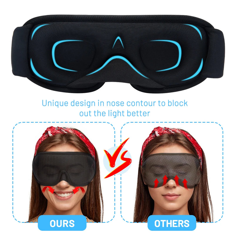 Máscara de dormir 3d bloquear luz máscara de sono para olhos macio dormir ajuda máscara de olho para viagens noite respirável slaapmasker